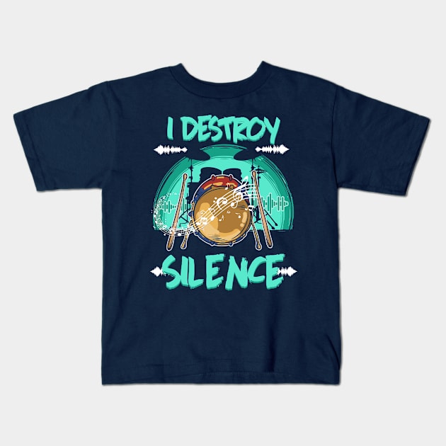 I Destroy Silence Kids T-Shirt by yeoys